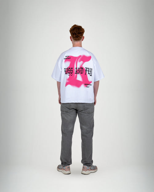 Ghost Spray White Tee - KISS AND FLY Clothing