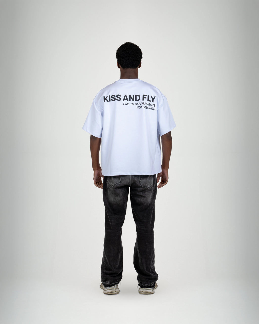 Catch Flights not Feelings White Tee - KISS AND FLY Clothing