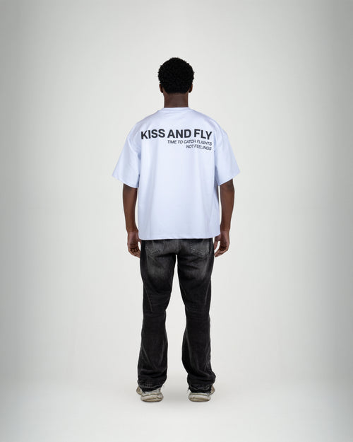 Catch Flights not Feelings White Tee - KISS AND FLY Clothing